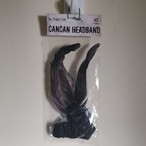 Flapper Can Can Black Feather Headband